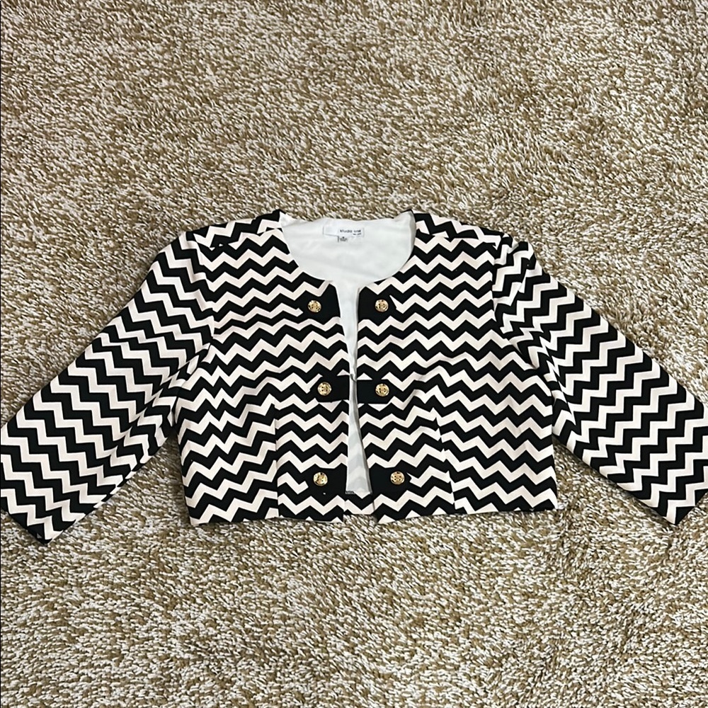 Studio One Black and White Chevron Blazer